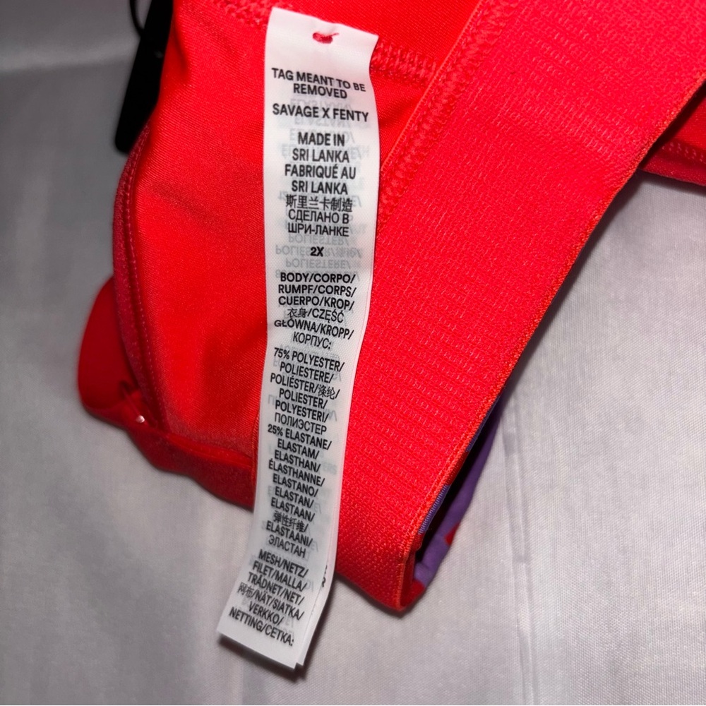 Savage X Fenty Red and Purple Heart Activewear Set valentines drop size 18/20 - Picture 11 of 11